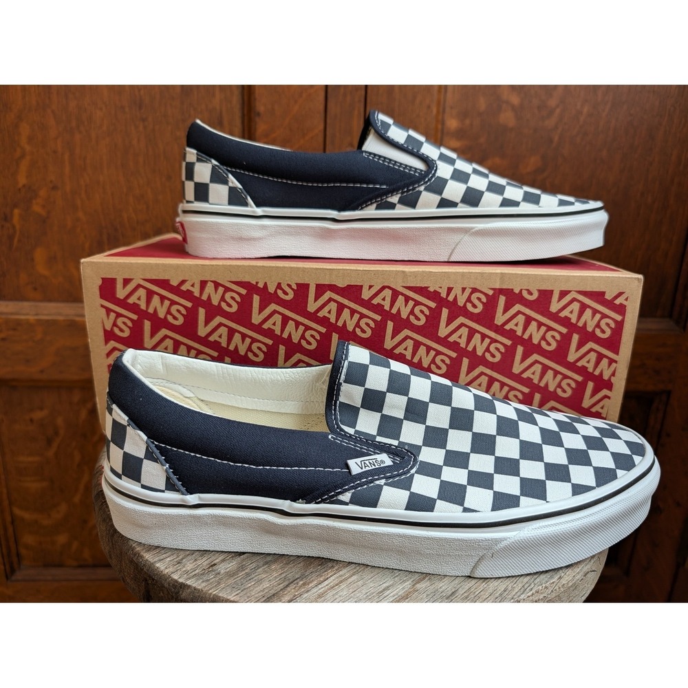 Vans Classic Slip-On Parisian Night Checkerboard Navy White VN0A5JMHARY Mens 10 - Picture 1 of 7